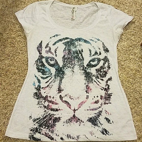 White Burnout Tiger Shirt - Picture 1 of 2